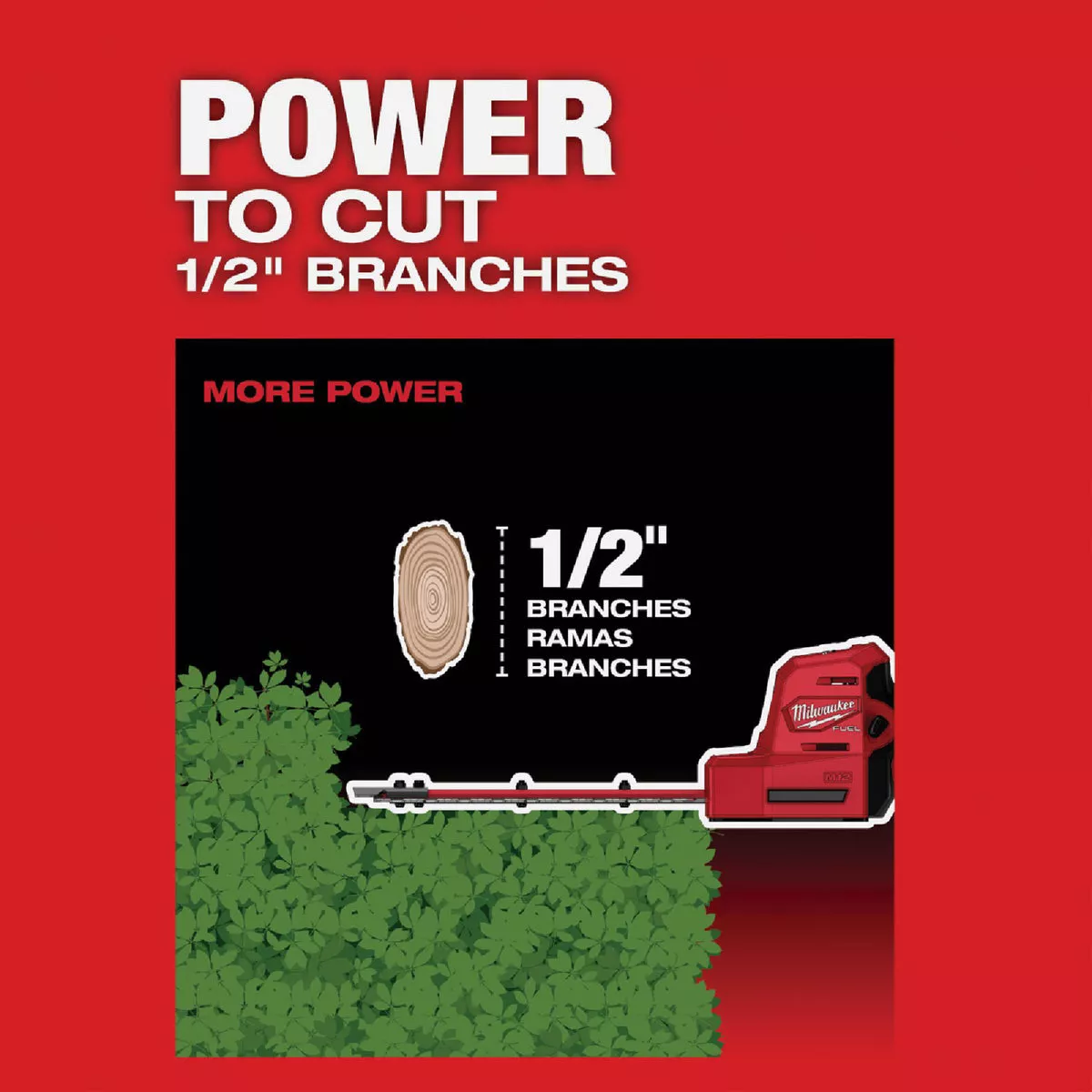 Milwaukee M12 FUEL 8 In. Cordless Hedge Trimmer Kit with 4.0 Ah Battery & Charger - photo 4