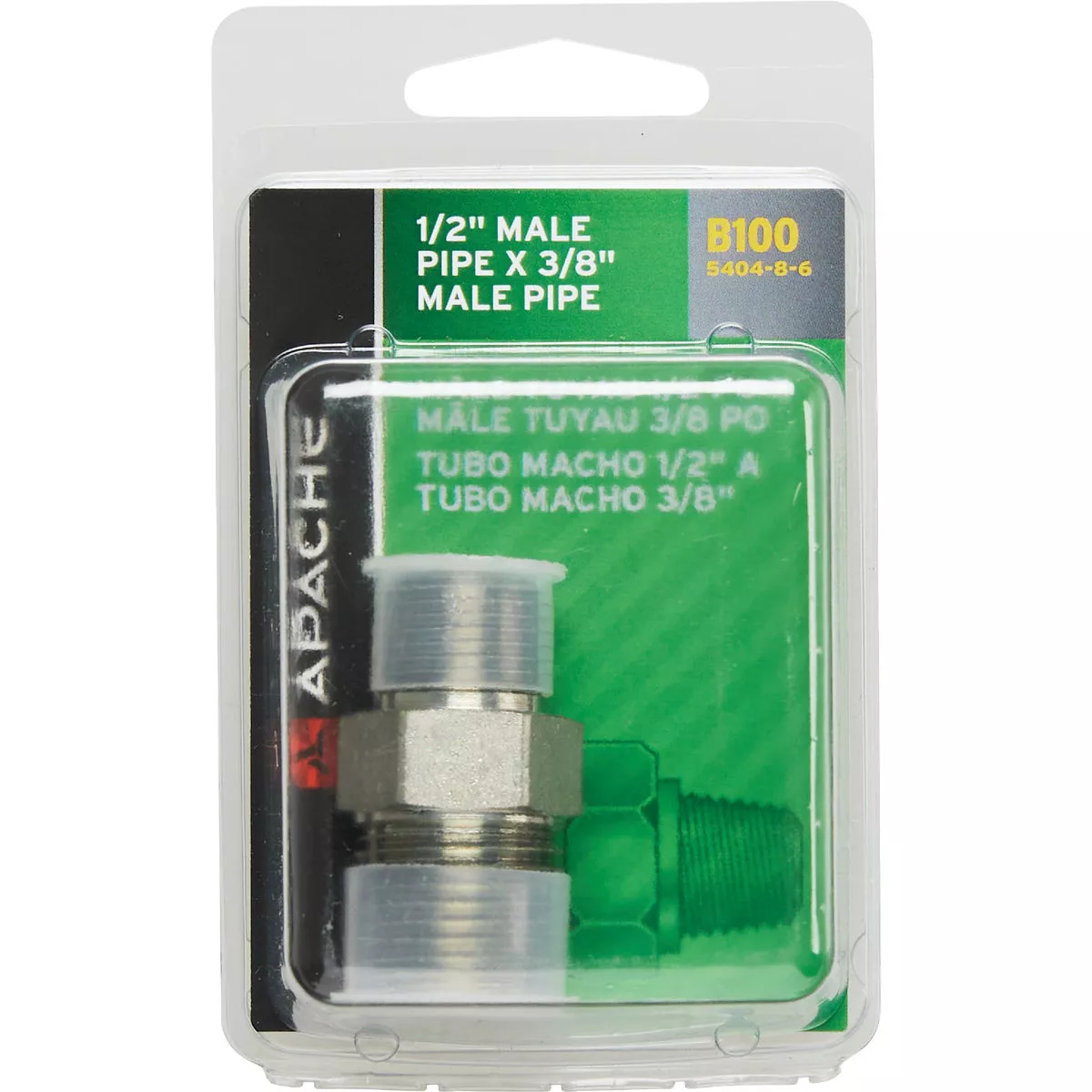 Apache 1/2 In. Male Pipe x 3/8 In. Male Pipe Hydraulic Hose Adapter - photo 2