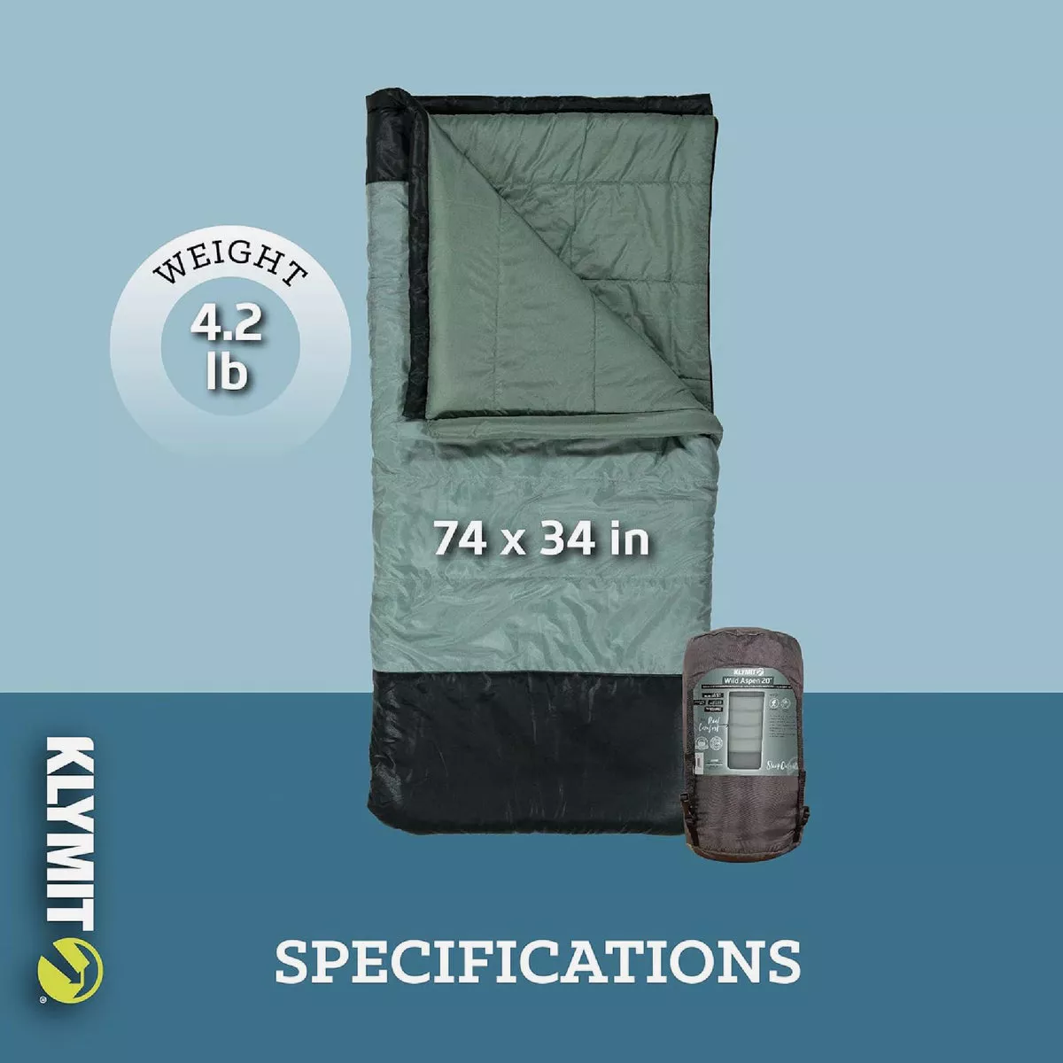 Klymit Wild Aspen 20 Deg F Rectangle Sleeping Bag - photo 5