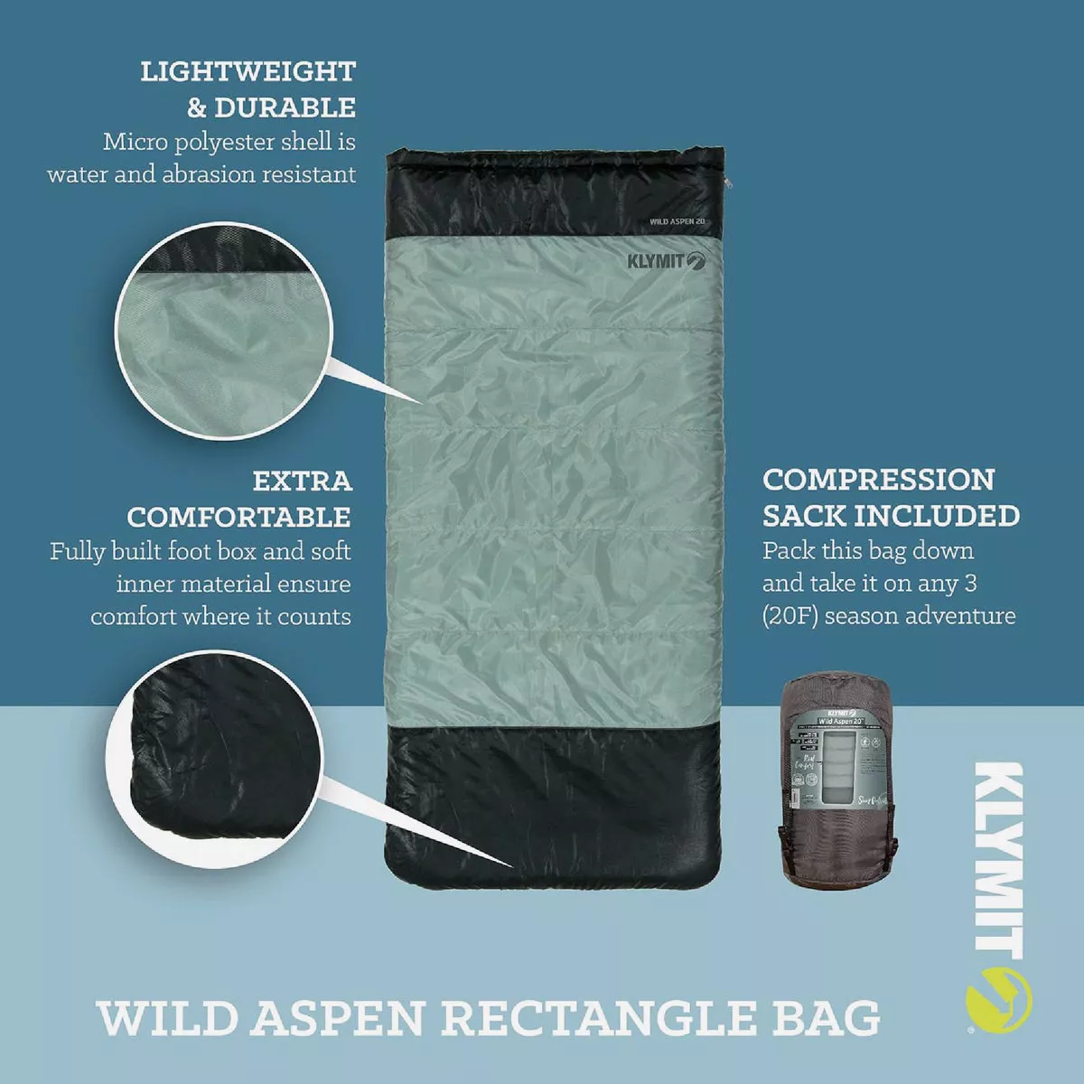 Klymit Wild Aspen 20 Deg F Rectangle Sleeping Bag - photo 6