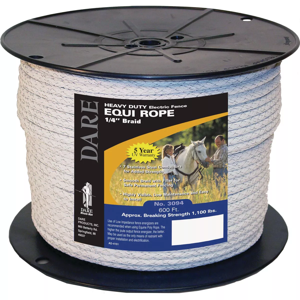 Dare Equi Rope 1/4 In. x 600 Ft. Polyethylene Poly Rope | True Value ...
