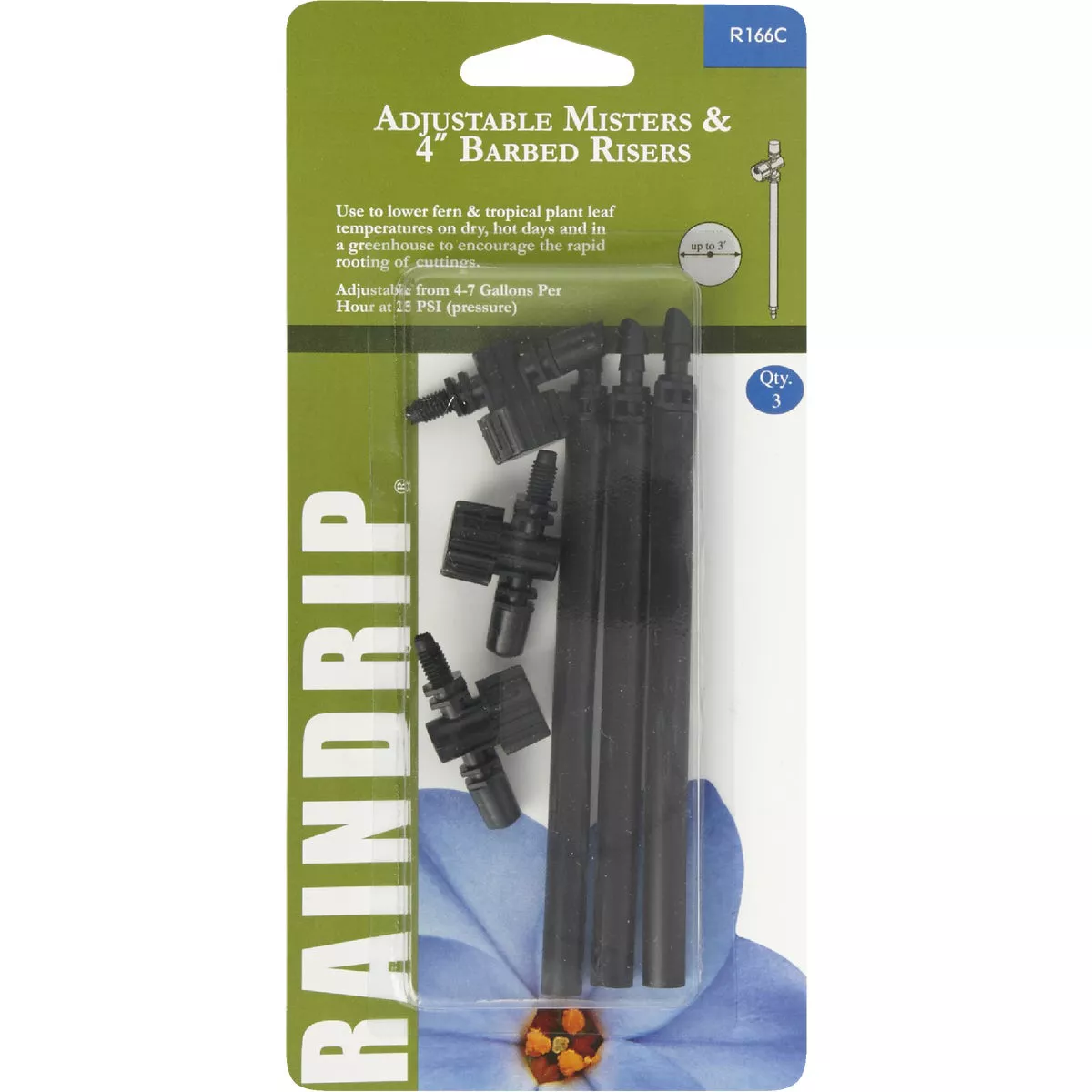 Raindrip Full Circle 4 In. Adjustable Mister with Riser (3-Pack)