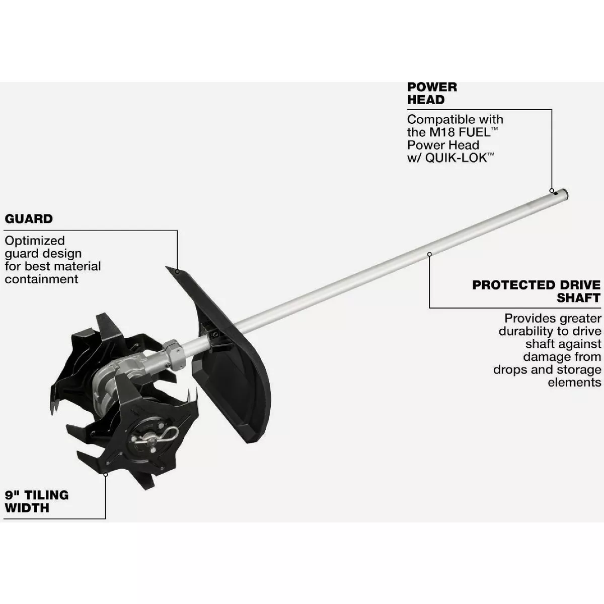 Milwaukee M18 Fuel Quik-Lok Cultivator Attachment - photo 3