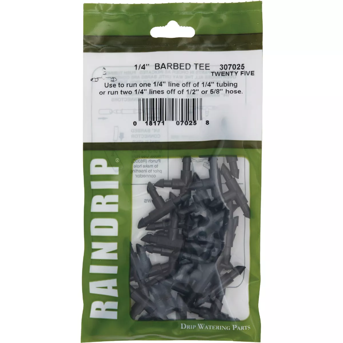 Raindrip 1/4 In. Barb x 1/4 In. Barb Tee (25-Pack) - photo 2
