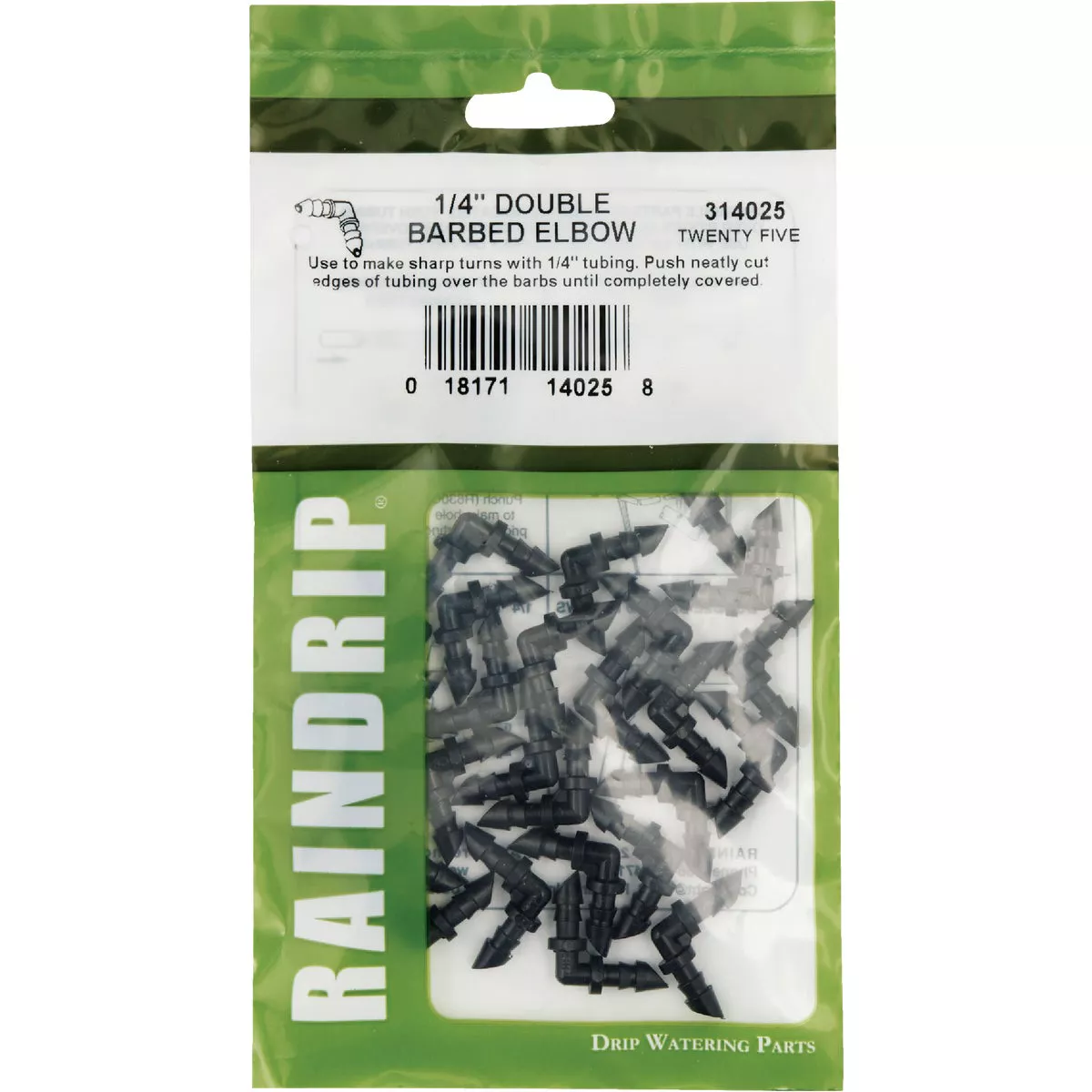 Raindrip 1/4 In. Tubing Double Barbed Elbow (25-Pack) - photo 2