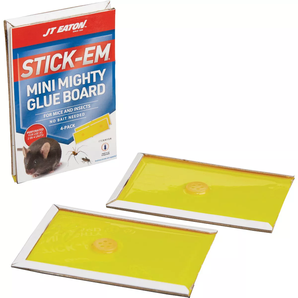 JT Eaton Stick-Em Mini Mighty Glue Board Mouse & Insect Trap (4-Pack)
