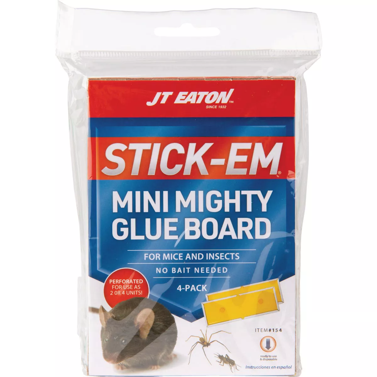 JT Eaton Stick-Em Mini Mighty Glue Board Mouse & Insect Trap (4-Pack) - photo 2