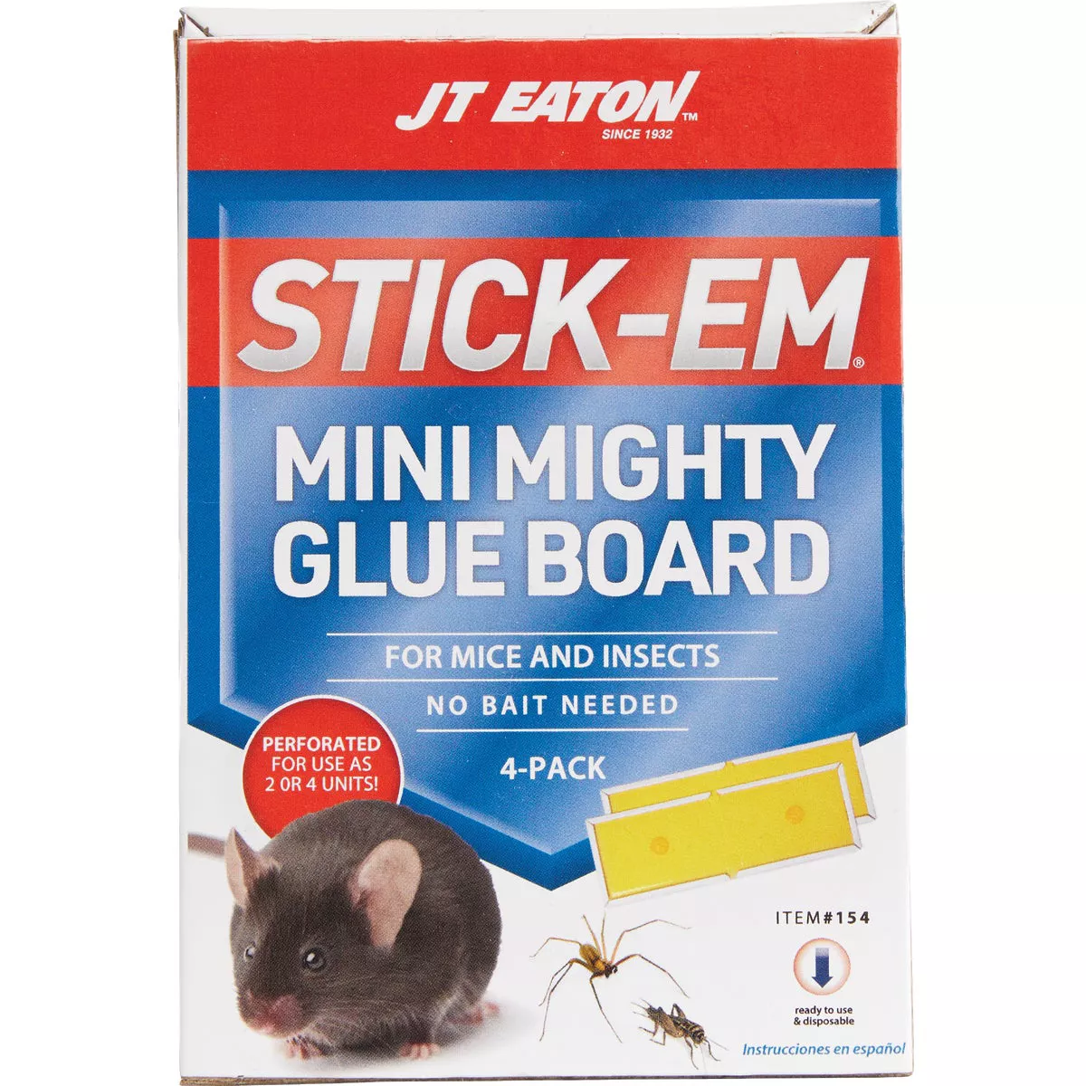 JT Eaton Stick-Em Mini Mighty Glue Board Mouse & Insect Trap (4-Pack) - photo 3