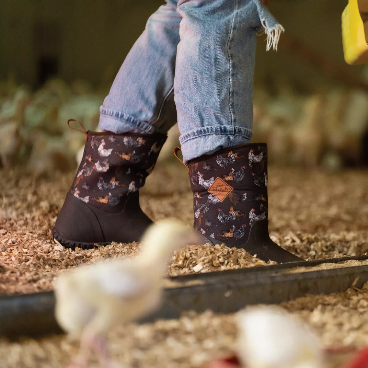 The Muck Boot Company Muckster II Women's Brown Chicken Print Mid Boot ...