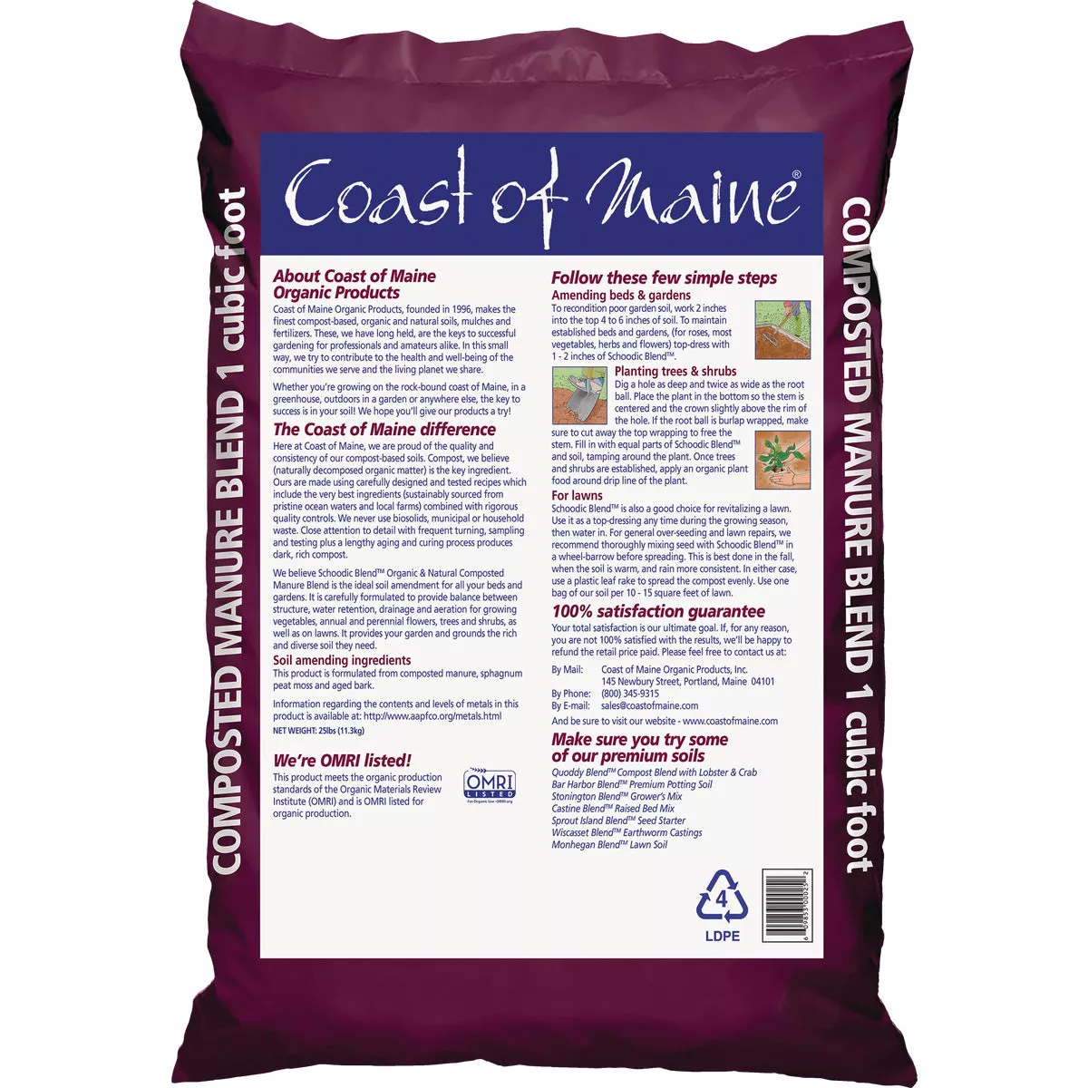 Coast of Maine Schoodic Blend 40 Lb. 1 Cu. Ft. Organic & Natural Composted Manure - photo 2