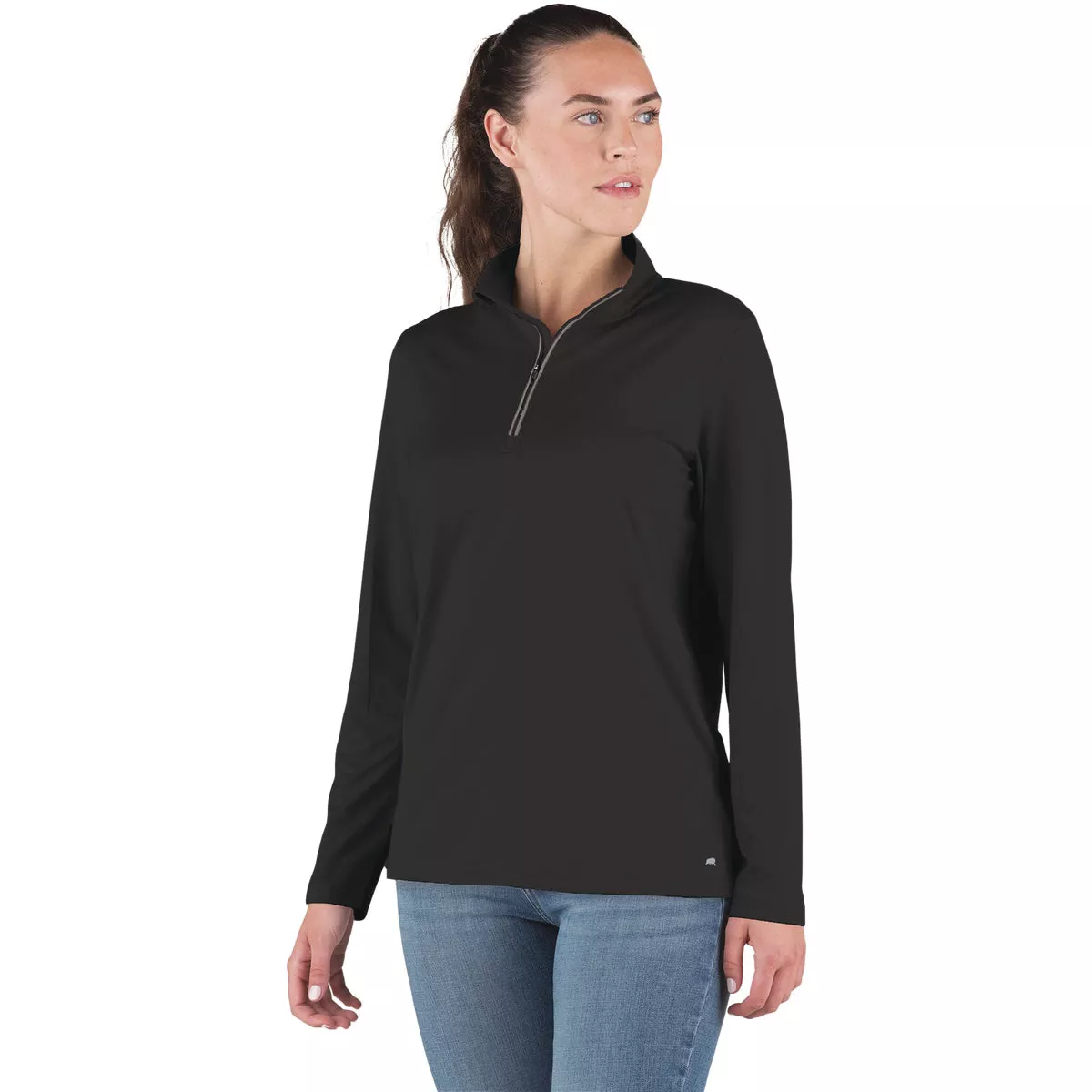 Berne Women's 2XL Black Midweight UPF Quarter-Zip Shirt