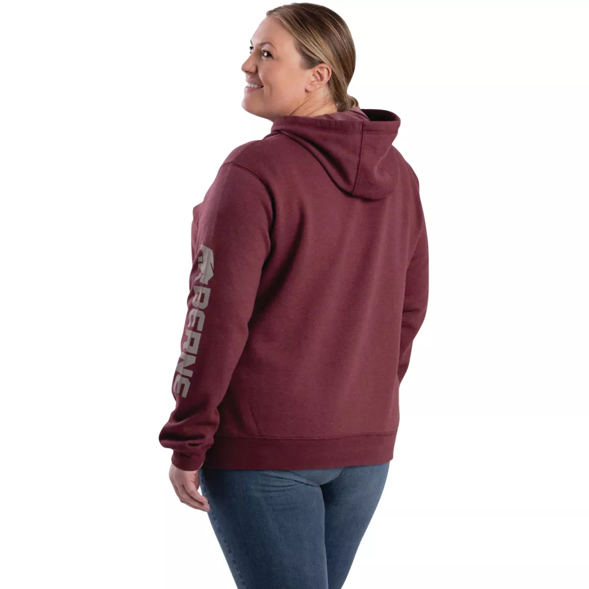 Berne Large Cabernet Women's Signature Sleeve Pullover Hooded Sweatshirt - photo 2