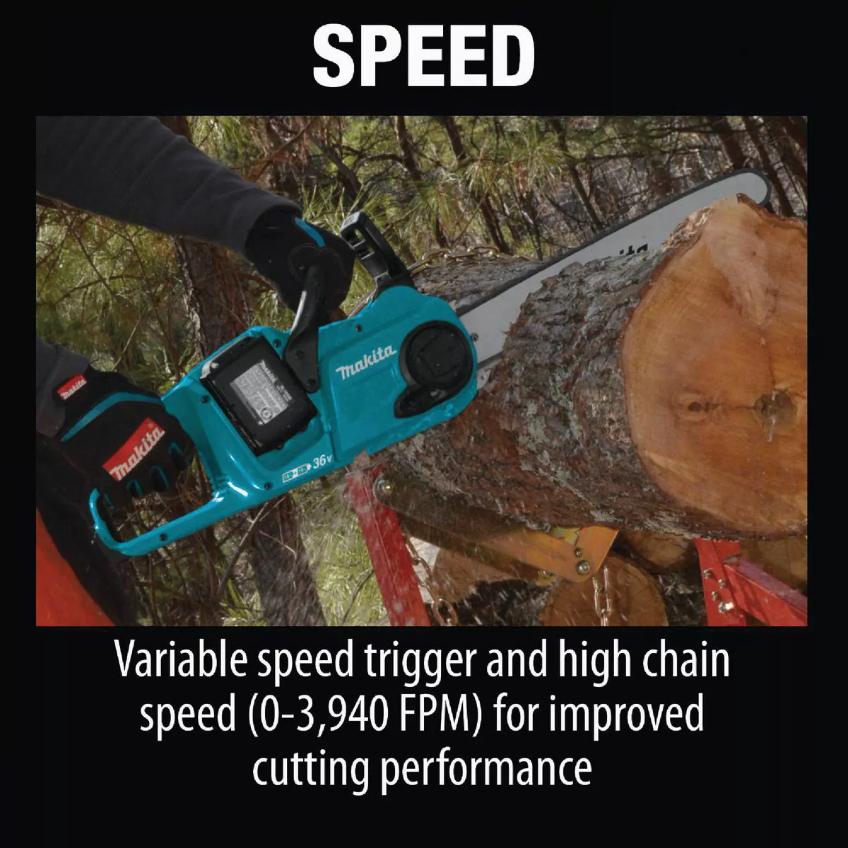 Makita 18V LXT X2 (36V) Lithium-Ion Brushless Cordless 16 In. (5.0Ah) Chain Saw Kit - photo 15