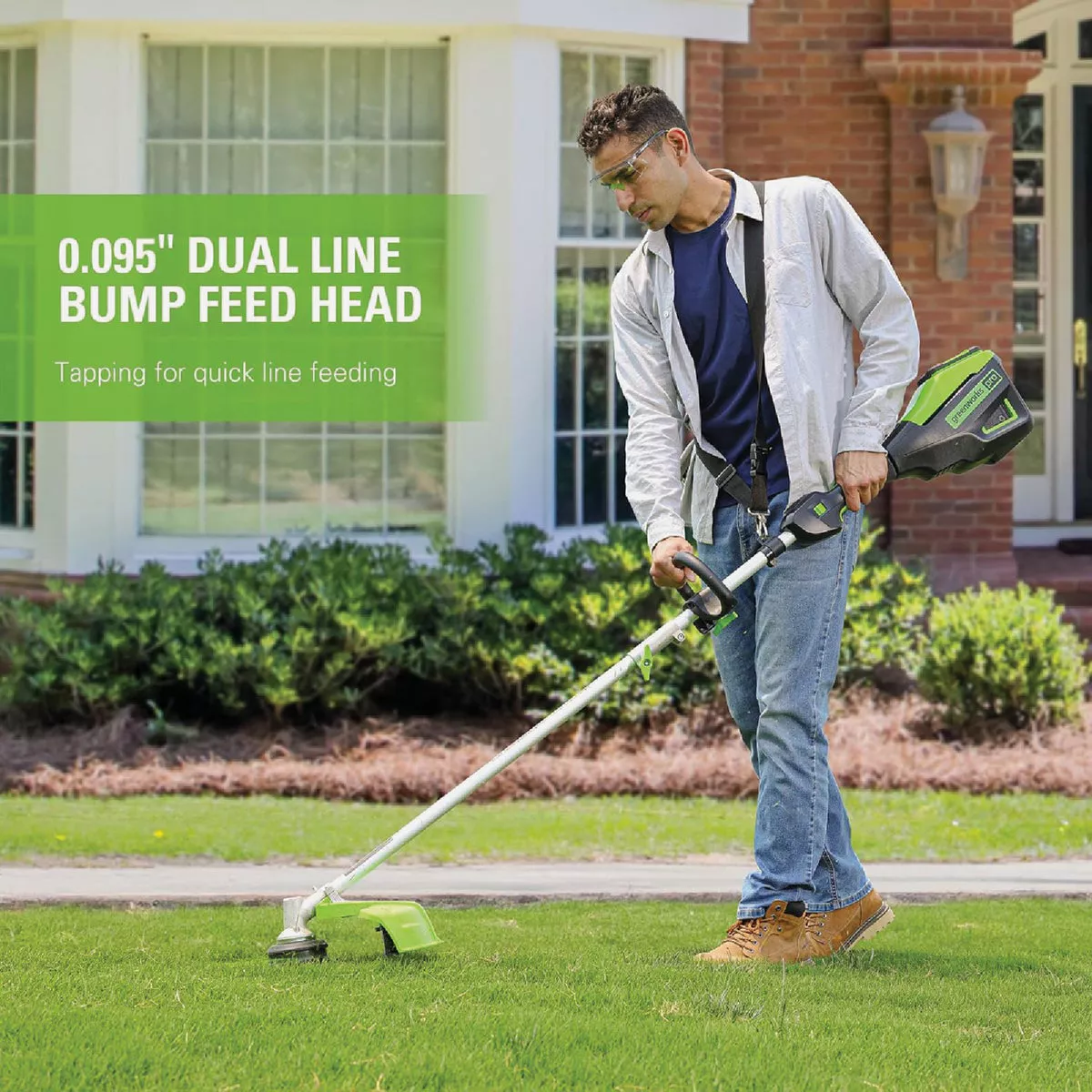 Greenworks 80V 16 In. Attachment Capable String Trimmer with 2.5 Ah Battery & Charger - photo 5