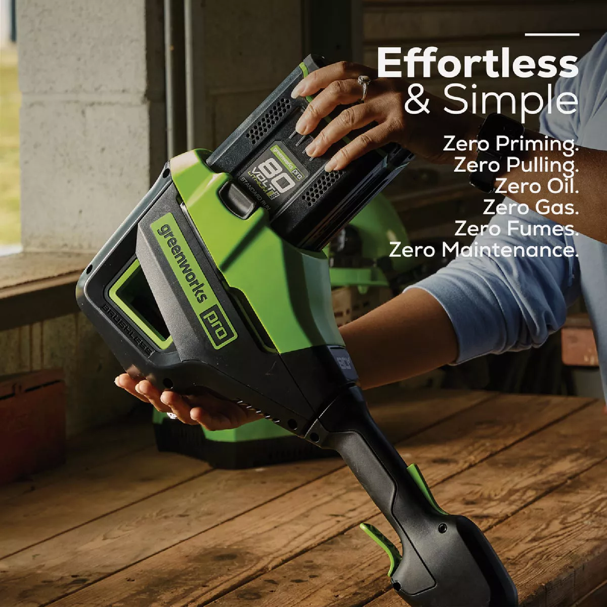 Greenworks 80V 16 In. Attachment Capable String Trimmer with 2.5 Ah Battery & Charger - photo 3