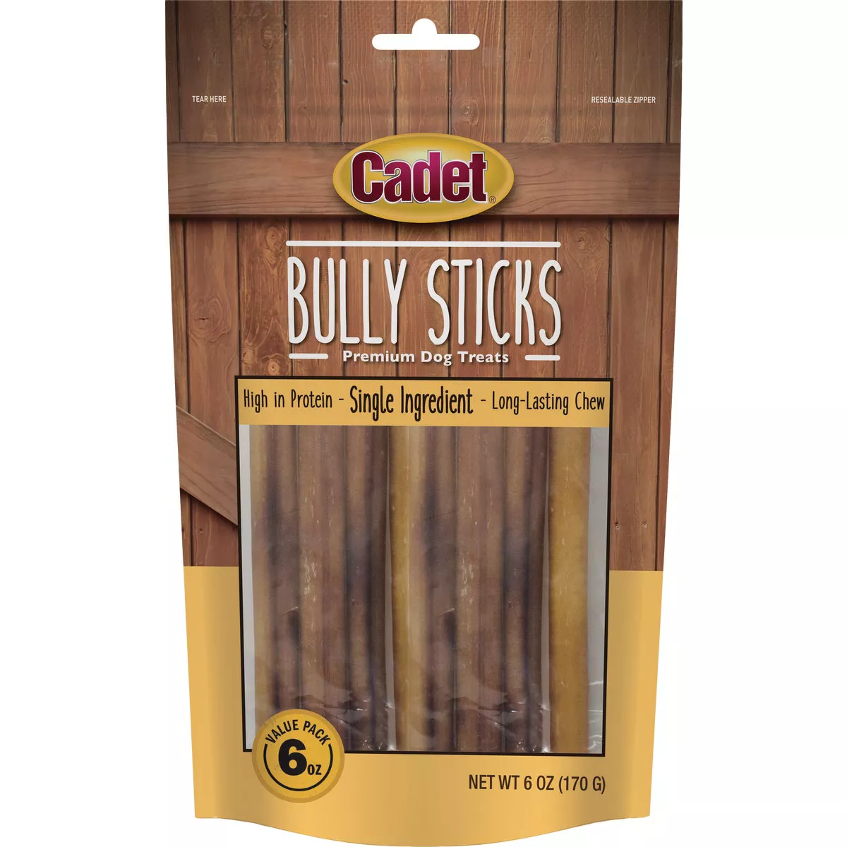Cadet Beef Bully Sticks All Size Dog Treat, 6 Oz.