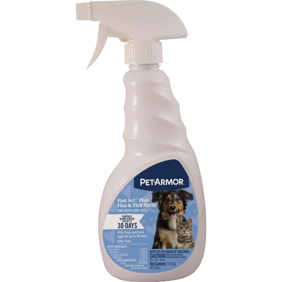 PetArmor Fast Act Plus 16 Oz. Trigger Spray Flea & Tick Treatment for Dogs & Cats