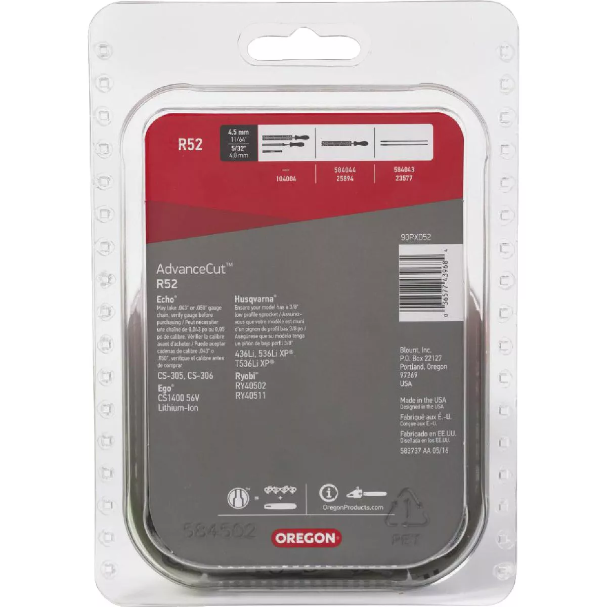 Oregon R52 AdvanceCut Chainsaw Chain for 14 In. Bar - 52 Drive Links - Fits Echo, Makita, Husqvarna, Ryobi Poulan and more - photo 2