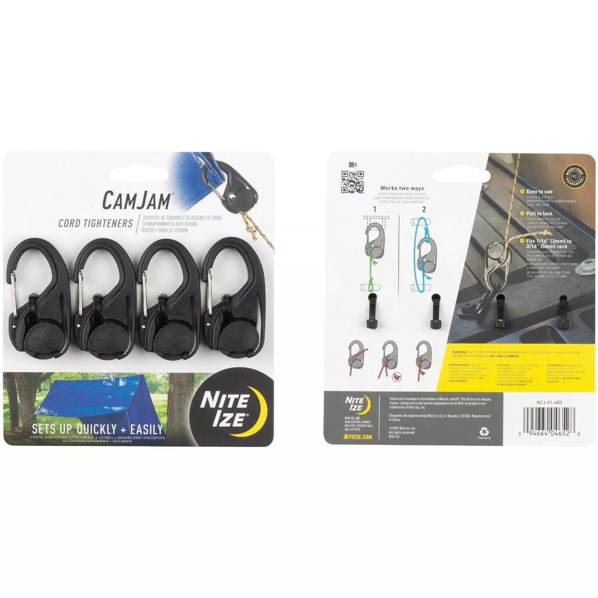 Nite Ize CamJam Plastic with Stainless Steel Gate Rope Tightener (4-Pack) - photo 3