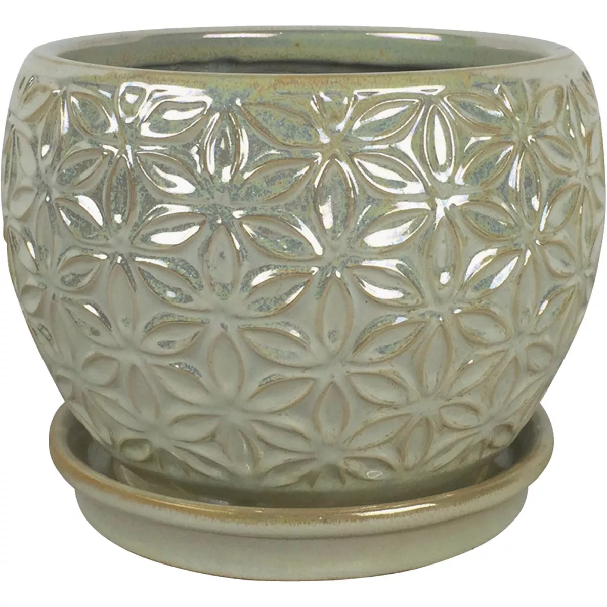 Southern Patio Elora 8 In. Ceramic Clayworks Pearl Planter