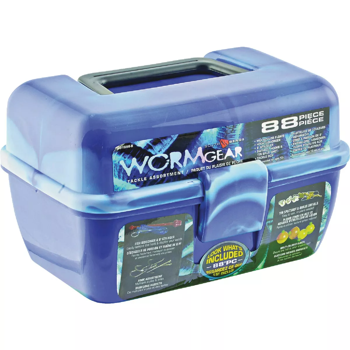 best worm tackle box Worm Gear Blue Loaded Tackle Box (88-Piece)