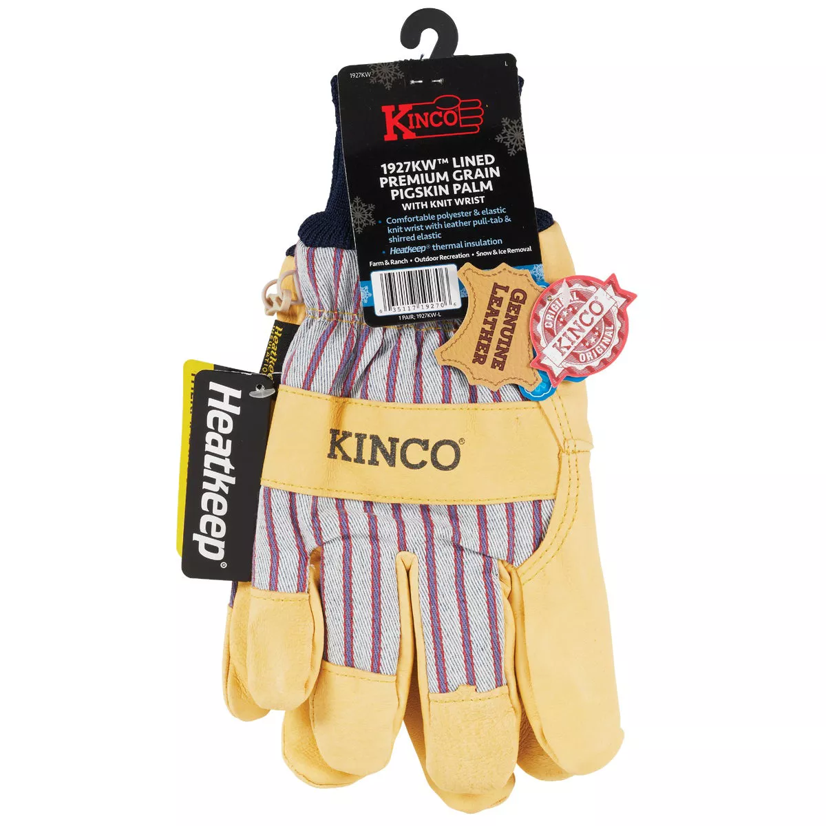 Kinco Otto Striped Men's Large Pigskin Leather Palm Thermal Insulated Work Glove - photo 2