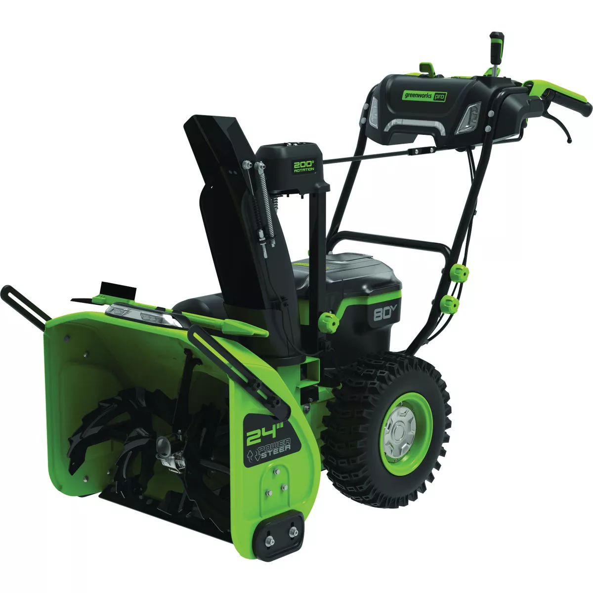 Greenworks 80V 24 In. Dual Stage Cordless Snow Thrower Kit with (2) 4.0 Ah Batteries & Charger