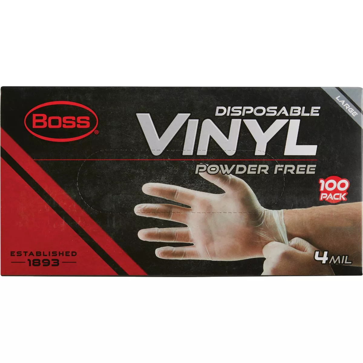Boss Large Vinyl Disposable Gloves (100-Pack) - photo 3
