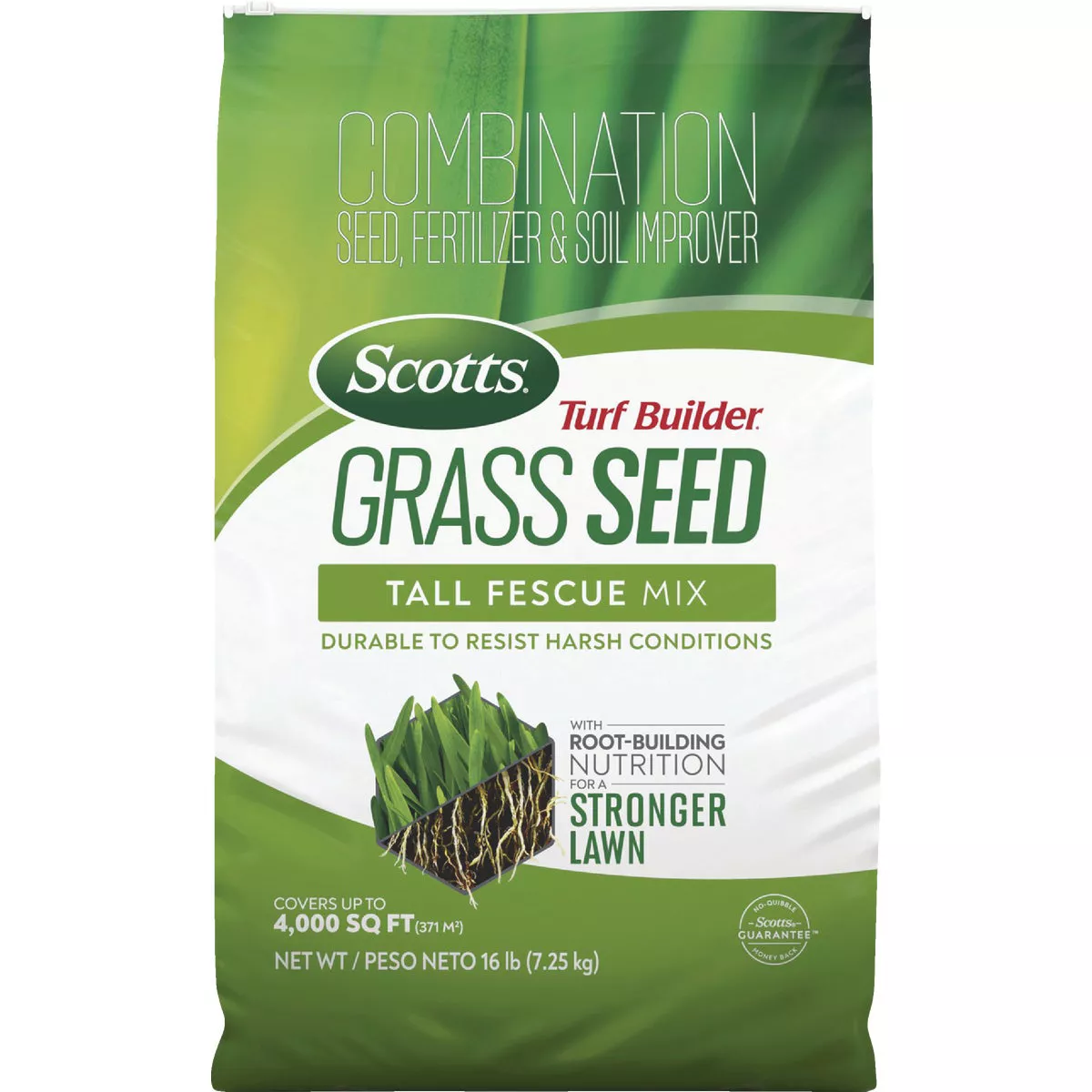 Scotts Turf Builder 16 Lb. 200 Sq. Ft. Tall Fescue Mix Grass Seed, Fertilizer, and Soil Improver Combination