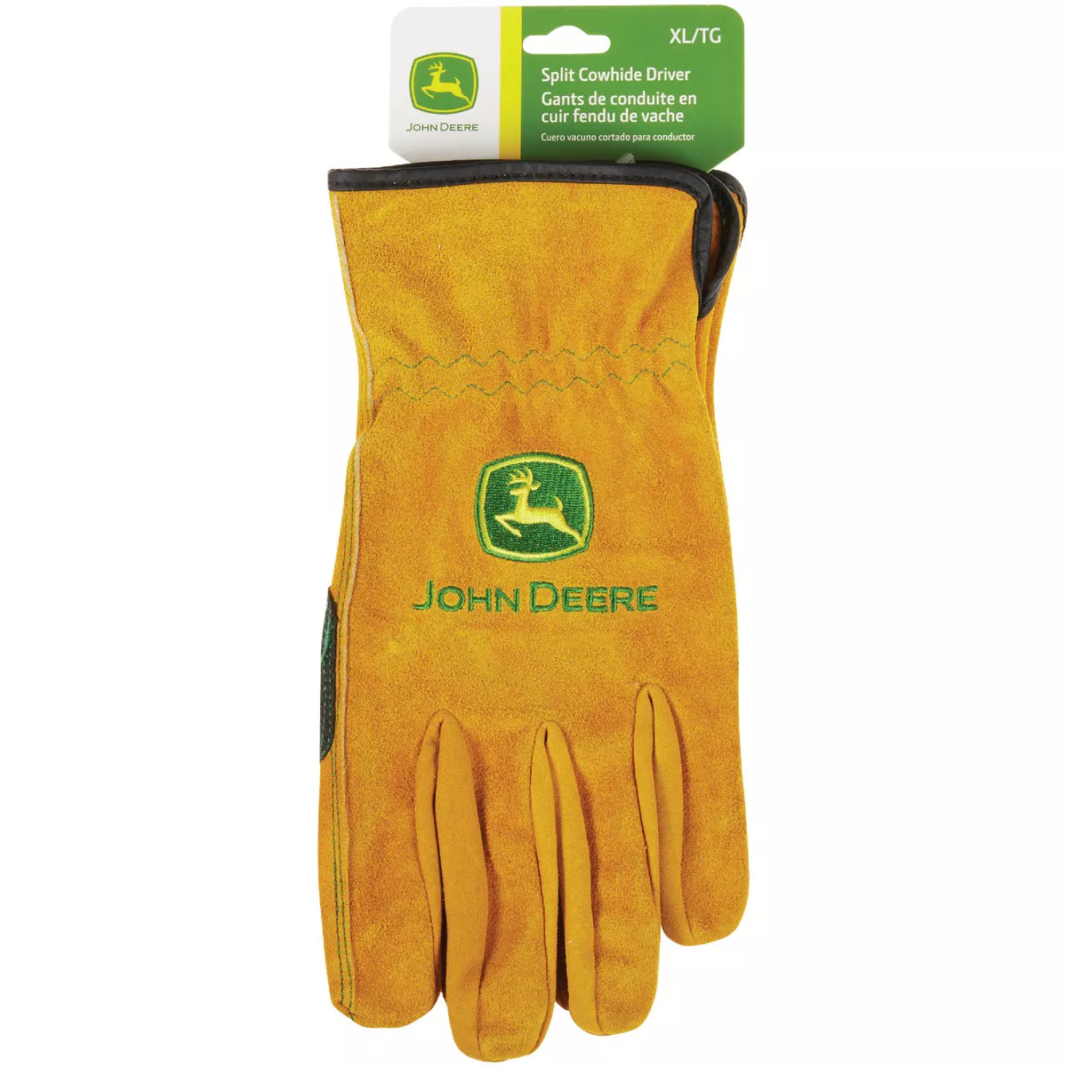 John Deere Men's XL Split Cowhide Leather Gold Driver Glove - photo 2