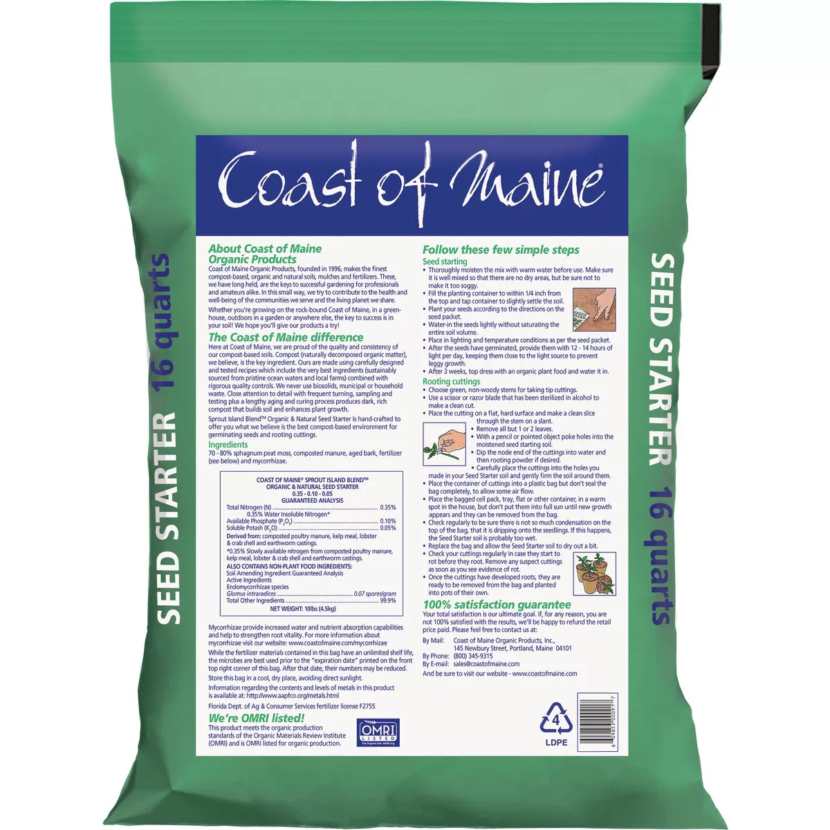 Coast of Maine Sprout Island Blend 16 Qt. 14 Lb. Organic Seed Starter - photo 2