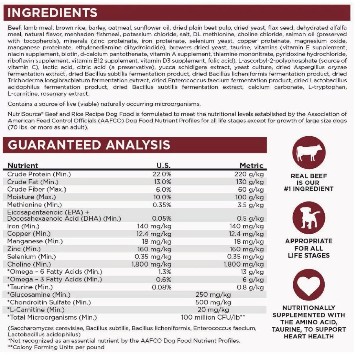 NutriSource 4 Lb. Beef & Rice Recipe Dog Food - photo 2