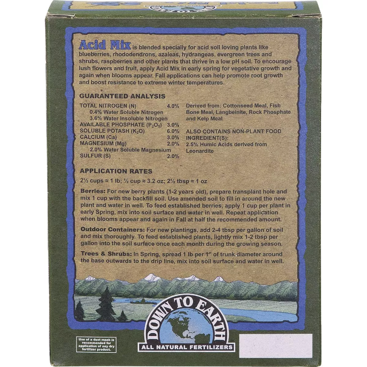 Down To Earth 1 Lb. 4-3-6 Acid Mix - photo 4