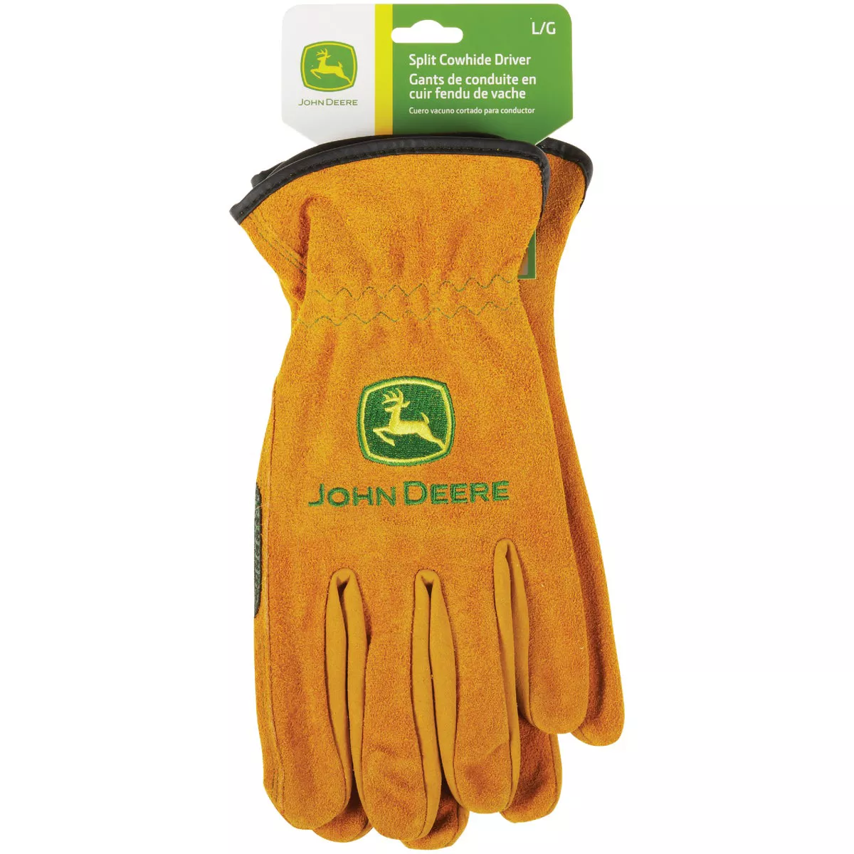 John Deere Men's Large Split Cowhide Leather Gold Driver Glove - photo 2