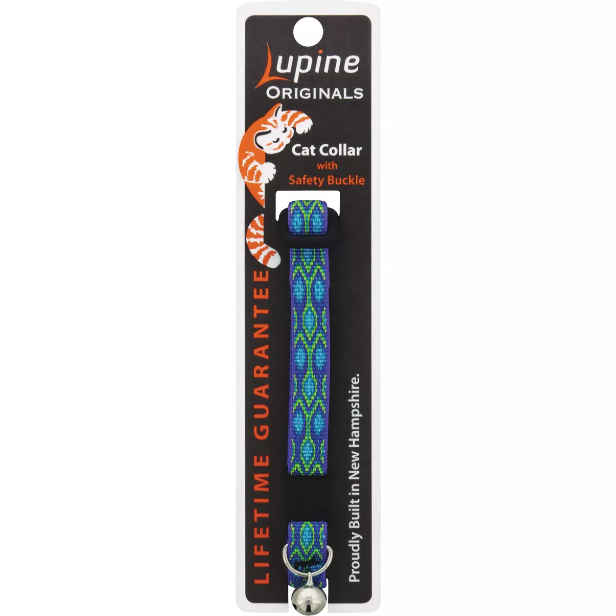 Lupine 1/2 In. Woven Pattern Rain Song 8 to 12in. Breakaway Cat Collar with Bell