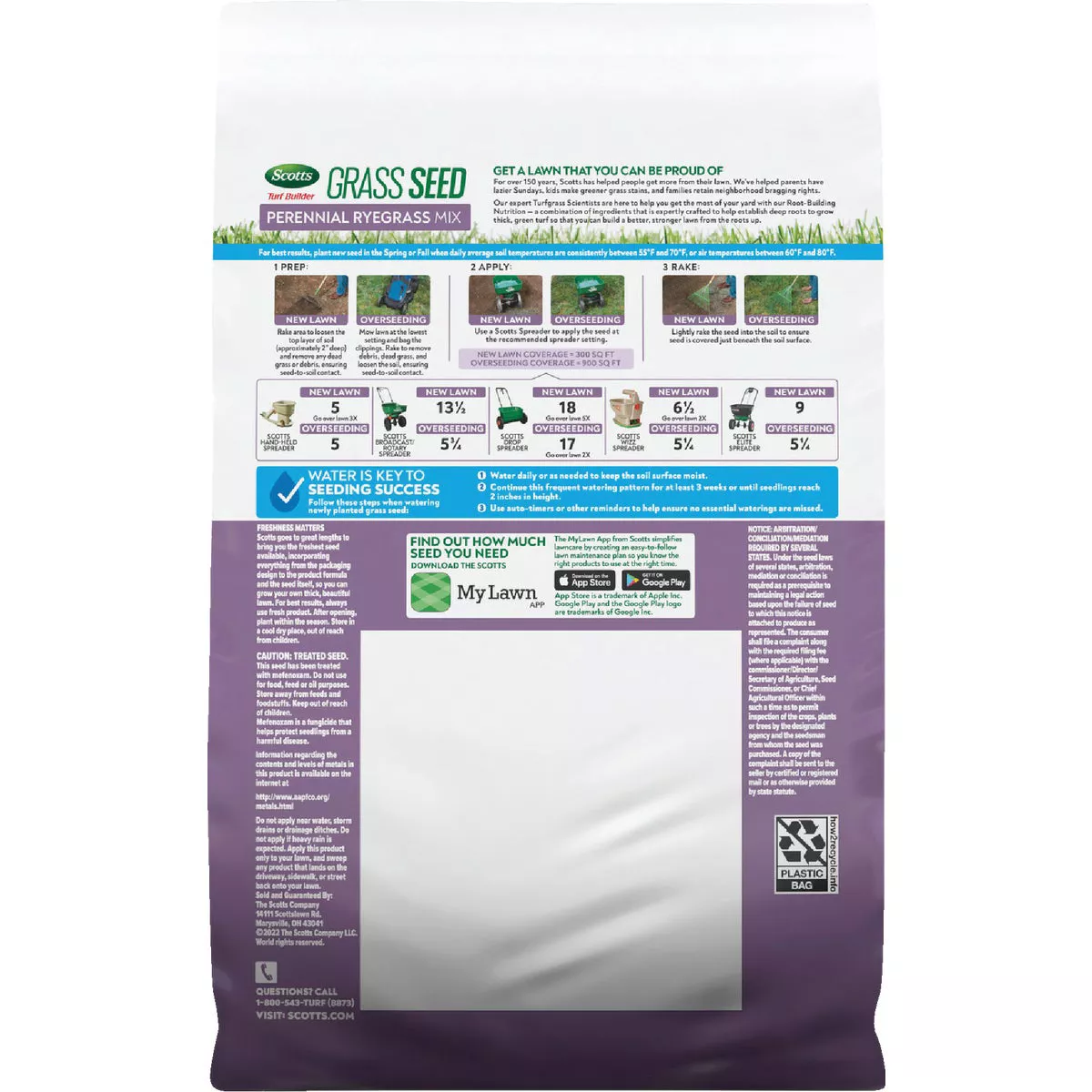 Scotts Turf Builder 2.4 Lb. 200 Sq. Ft. Perennial Ryegrass Mix Grass Seed, Fertilizer, and Soil Improver Combination - photo 2