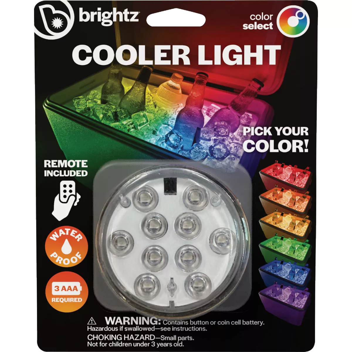 Brightz Color Select LED Cooler Puck Light with Remote Control - photo 3
