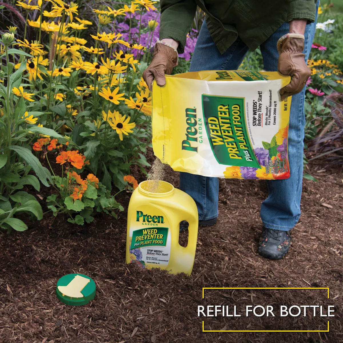 Preen 13 Lb. Ready To Use Granules Grass & Weed Preventer Plus Plant Food - photo 4
