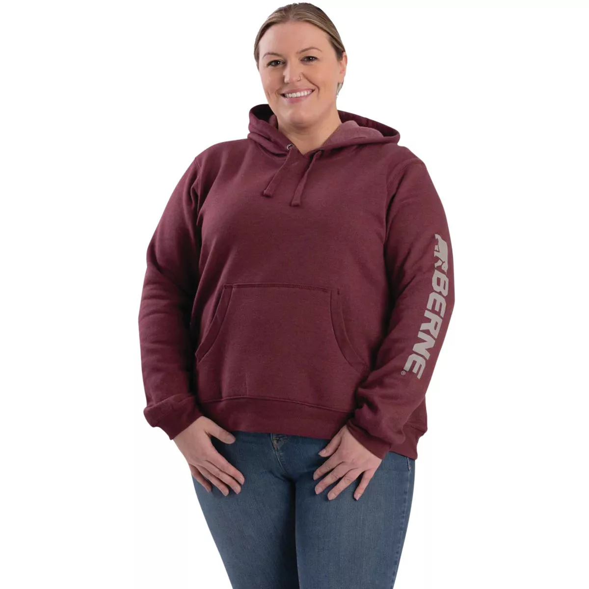Berne 2XL Cabernet Women's Signature Sleeve Pullover Hooded Sweatshirt - photo 3
