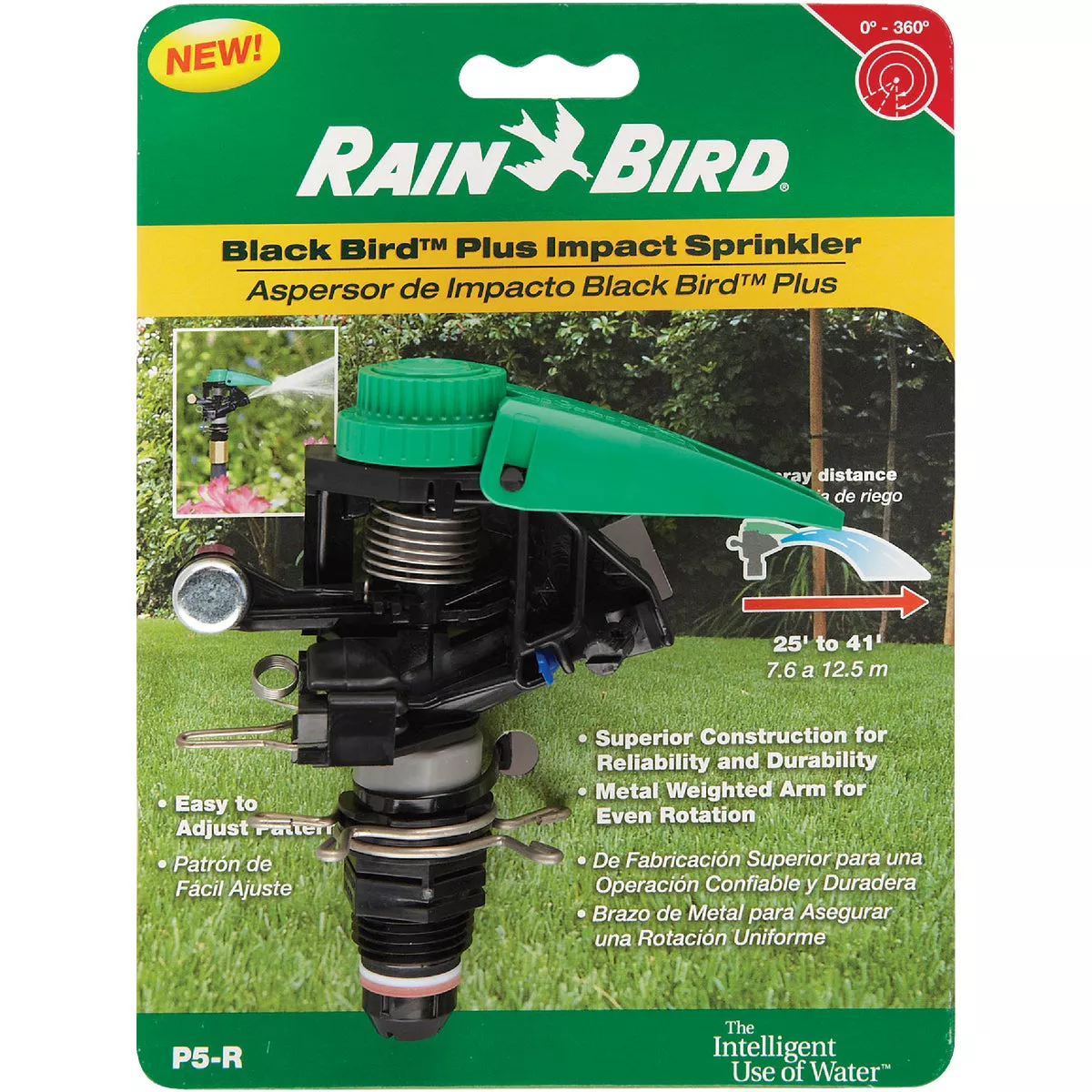 Rain Bird Black Bird Plus Poly 25 Ft. to 41 Ft. Dia. Riser Mounted Impact Sprinkler - photo 2