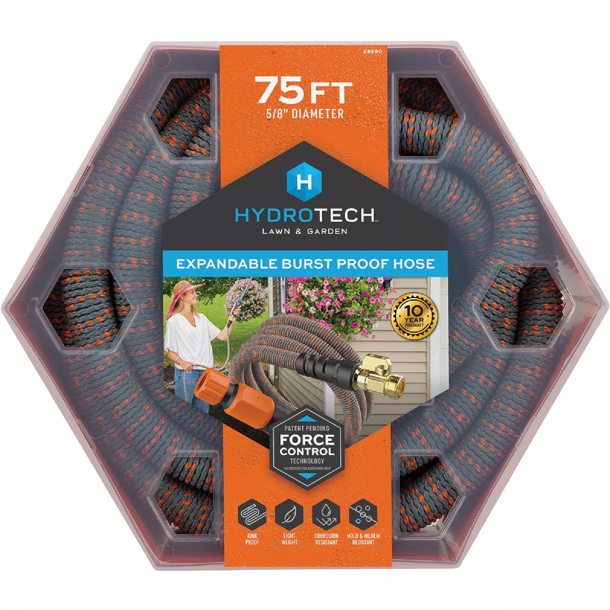 Hydrotech 5/8 In. x 75 Ft. Expandable Burst Proof Hose - Orange - photo 9