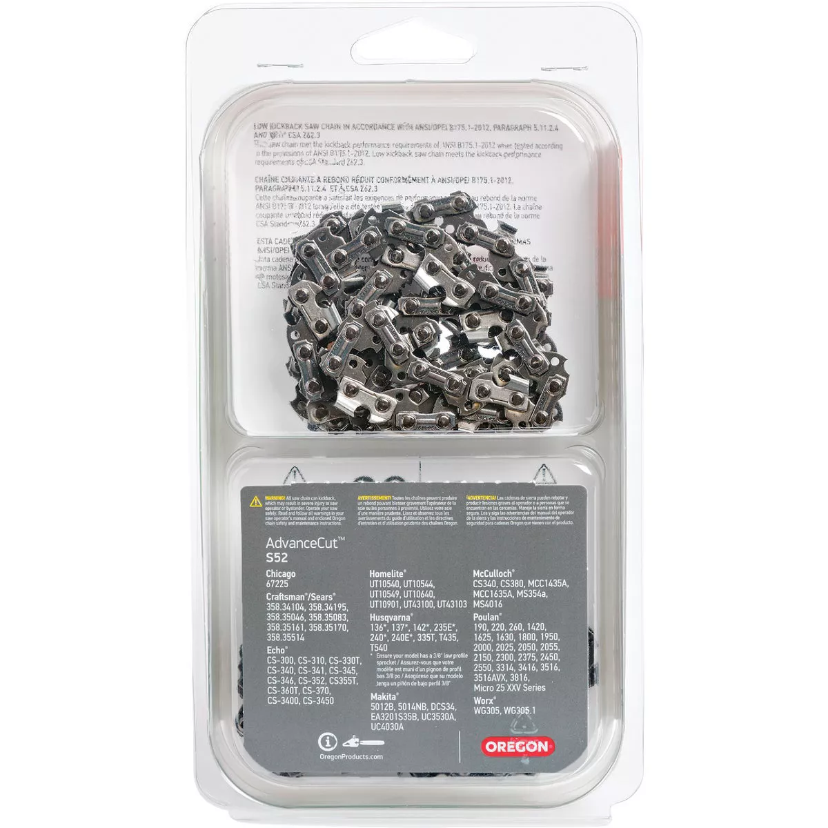Oregon S52T AdvanceCut Chainsaw Chains 2-Pack for 14 in. Bar - 52 Drive Links - fits Echo, Craftsman, Poulan, Homelite, Makita Husqvarna and more - photo 7