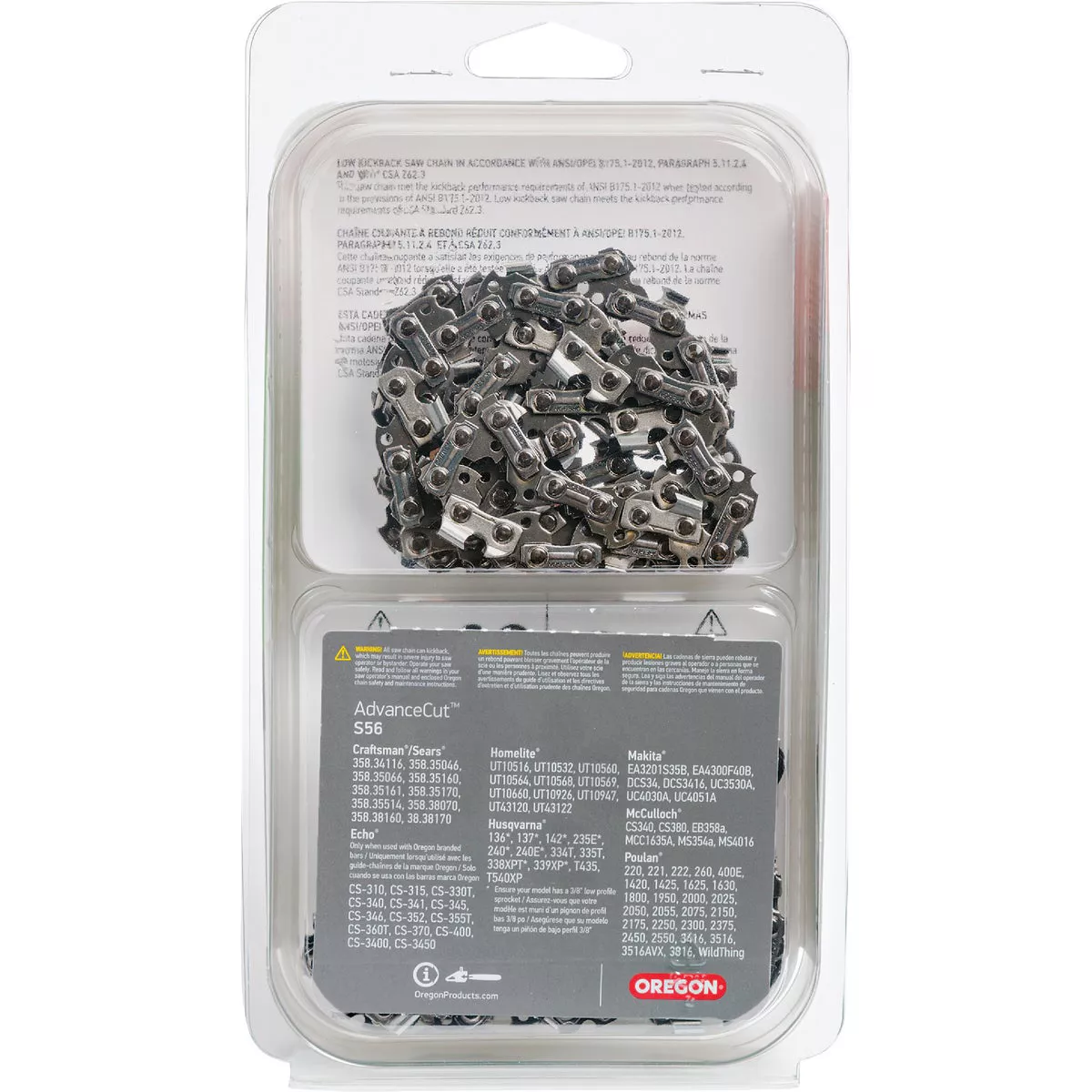 Oregon S56T AdvanceCut Chainsaw Chains 2-Pack, for 16 In. Bar - 56 Drive Links - fits Makita, Echo, Husqvarna, Craftsman, Poulan and more - photo 2
