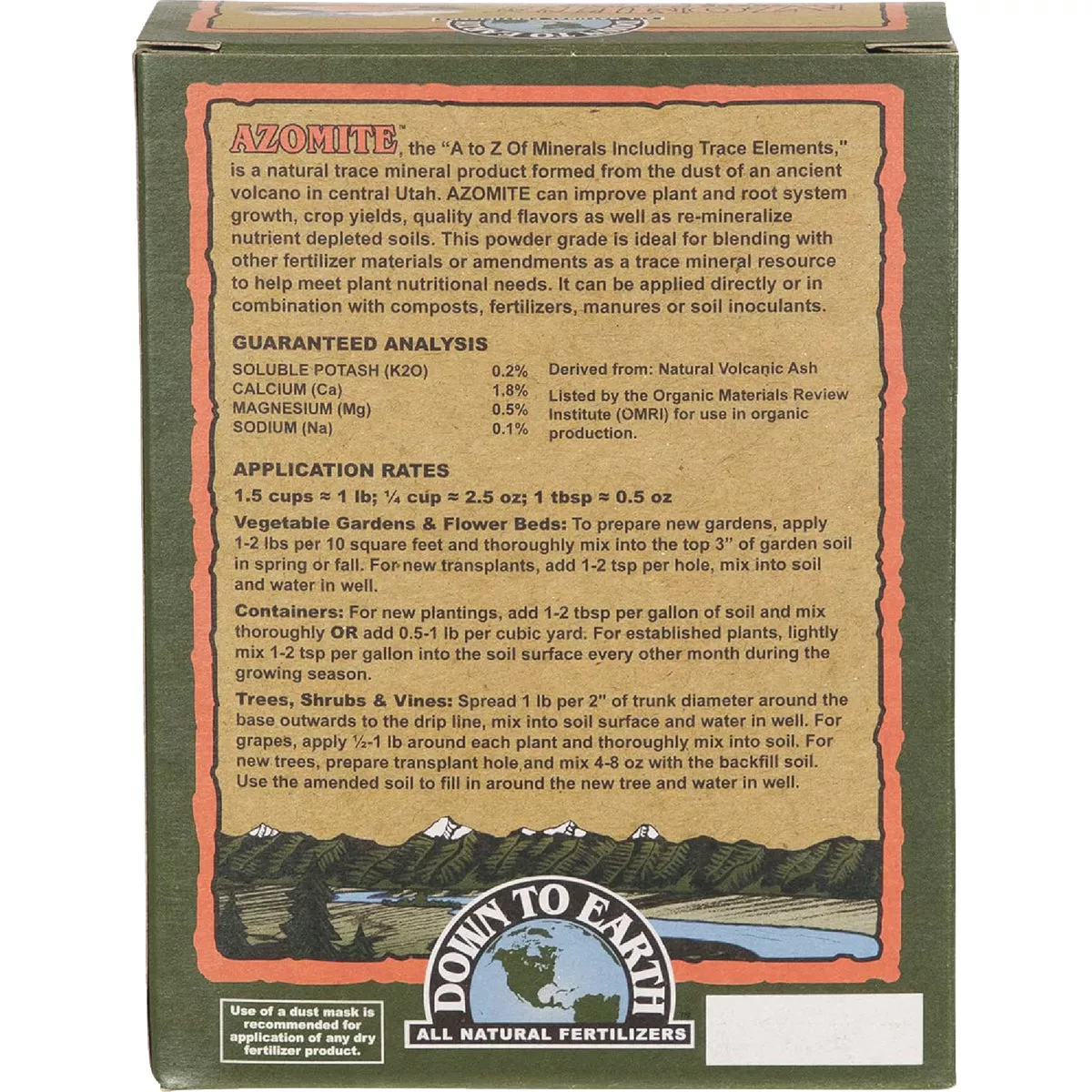 Down To Earth 1 Lb. 0-0-0.2 Azomite Powder - photo 4