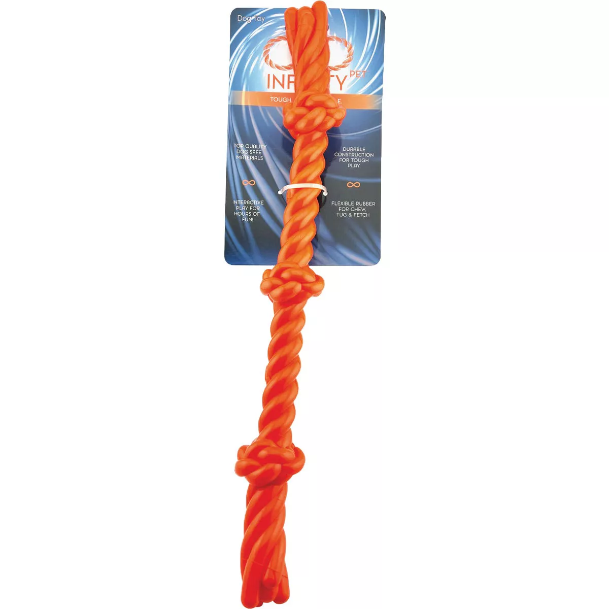 Boss Pet Infinity TPR 3-Knot TPR Rope Orange Dog Toy - photo 2