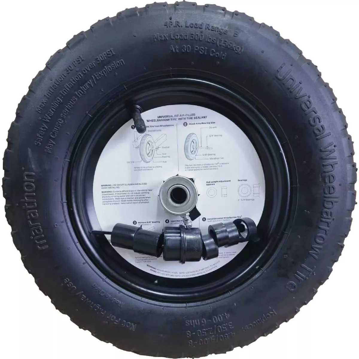 Marathon Universal Fit Wheelbarrow Tire with Flat Free Tire Sealant - photo 4