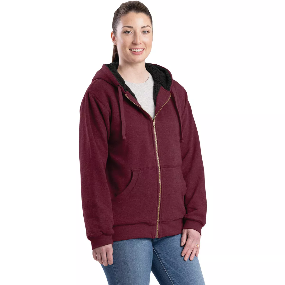 Berne Women's Small Cabernet Insulated Full-Zip Hooded Sweatshirt