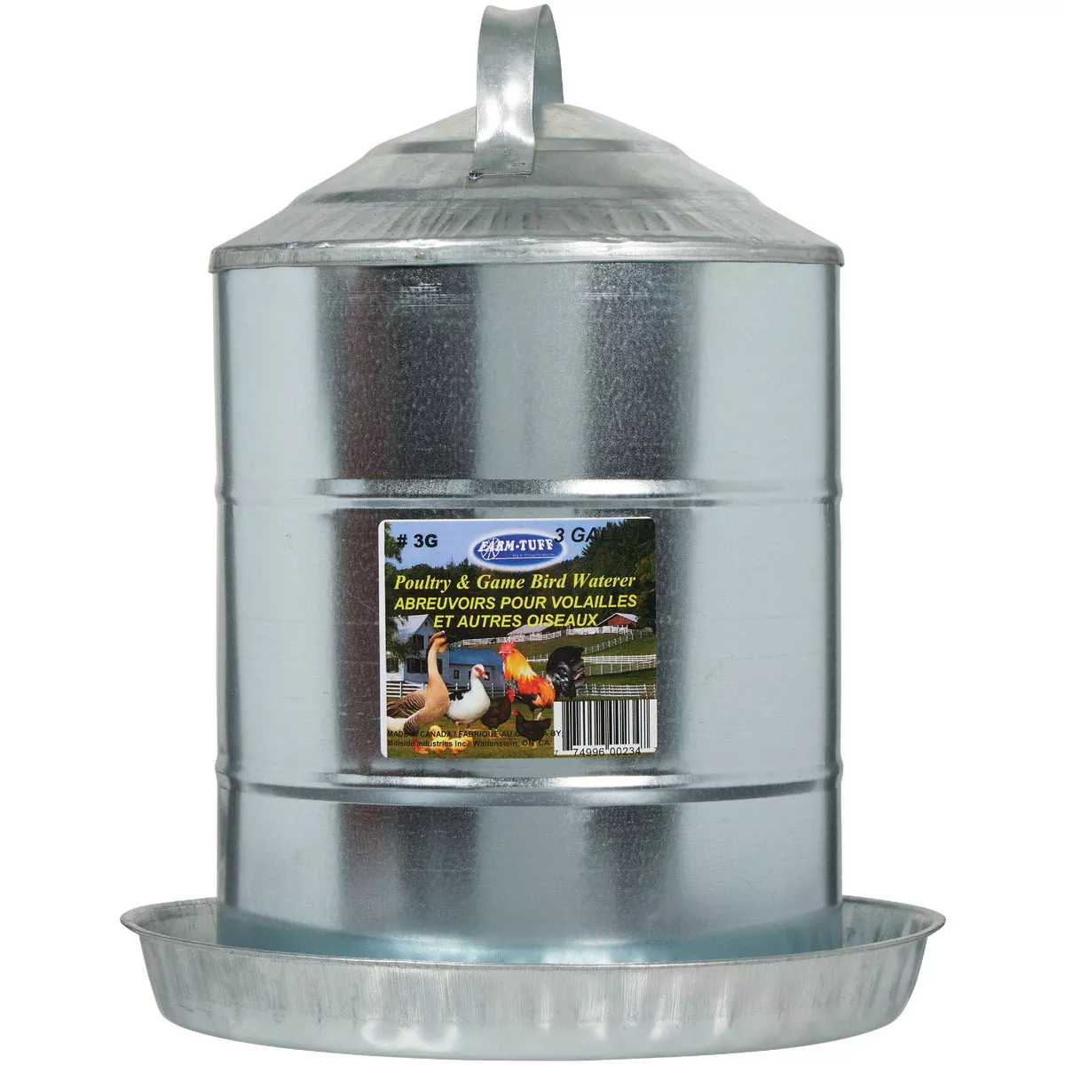 Farm-Tuff 3 Gal. Galvanized Poultry Fountain - photo 2