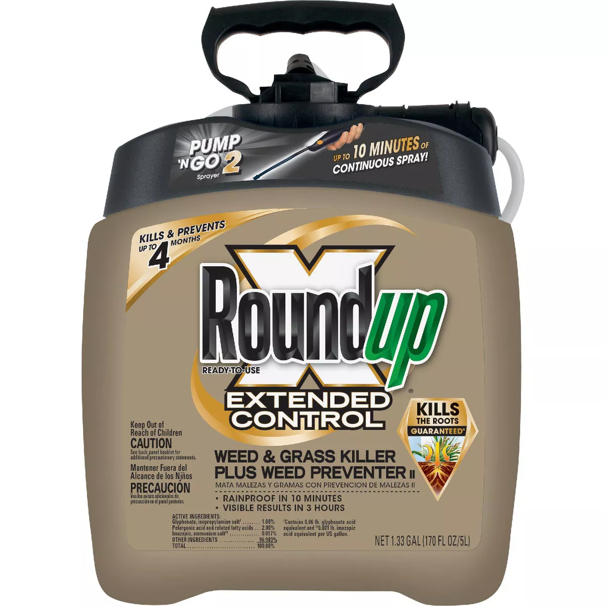 Roundup Extended Control Pump 'N Go 1.33 Gal. Ready-To-Use Wand Sprayer Weed & Grass Killer Plus Weed Preventer II