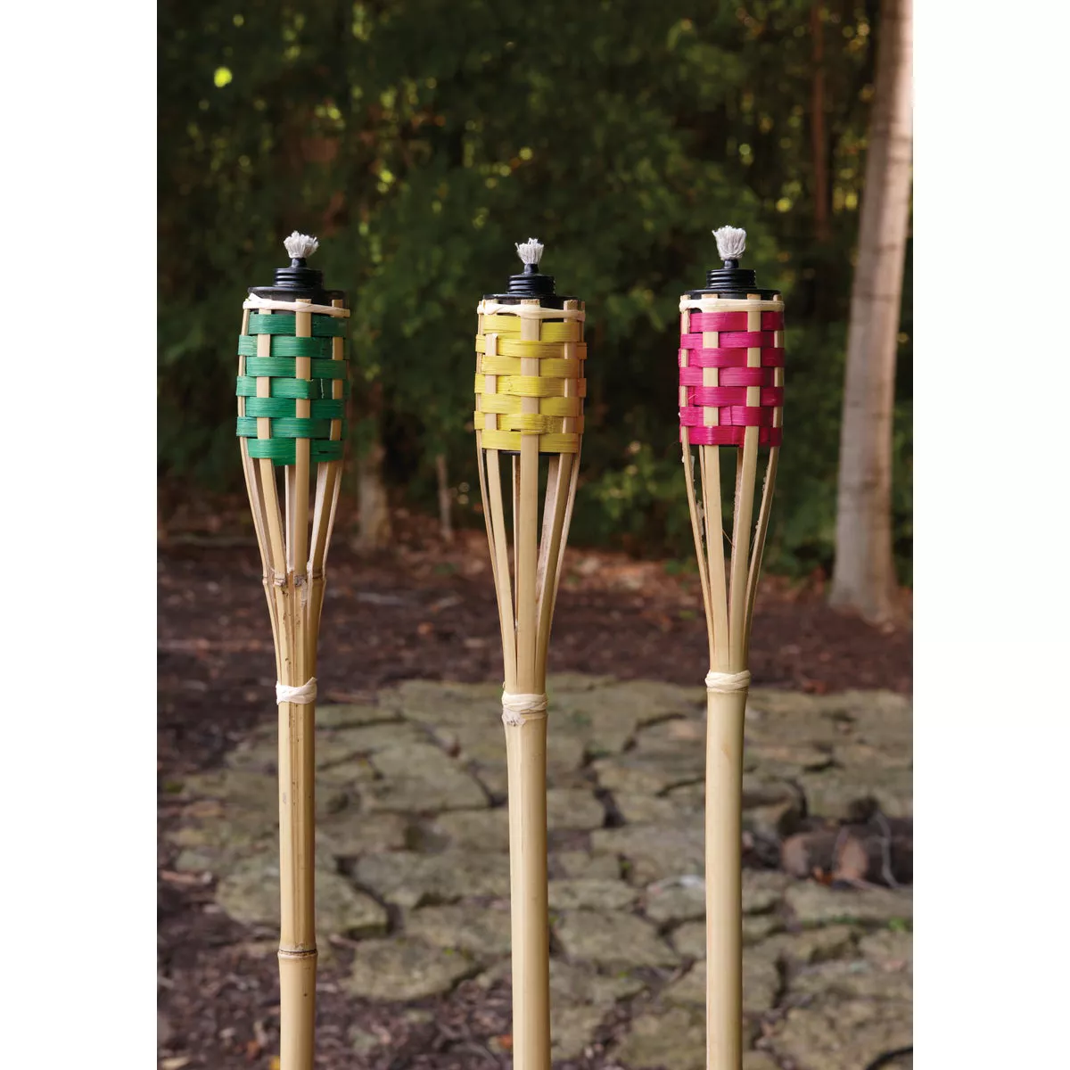 Outdoor Expressions 4 Ft. Assorted Color Bamboo Party Patio Torch - photo 3
